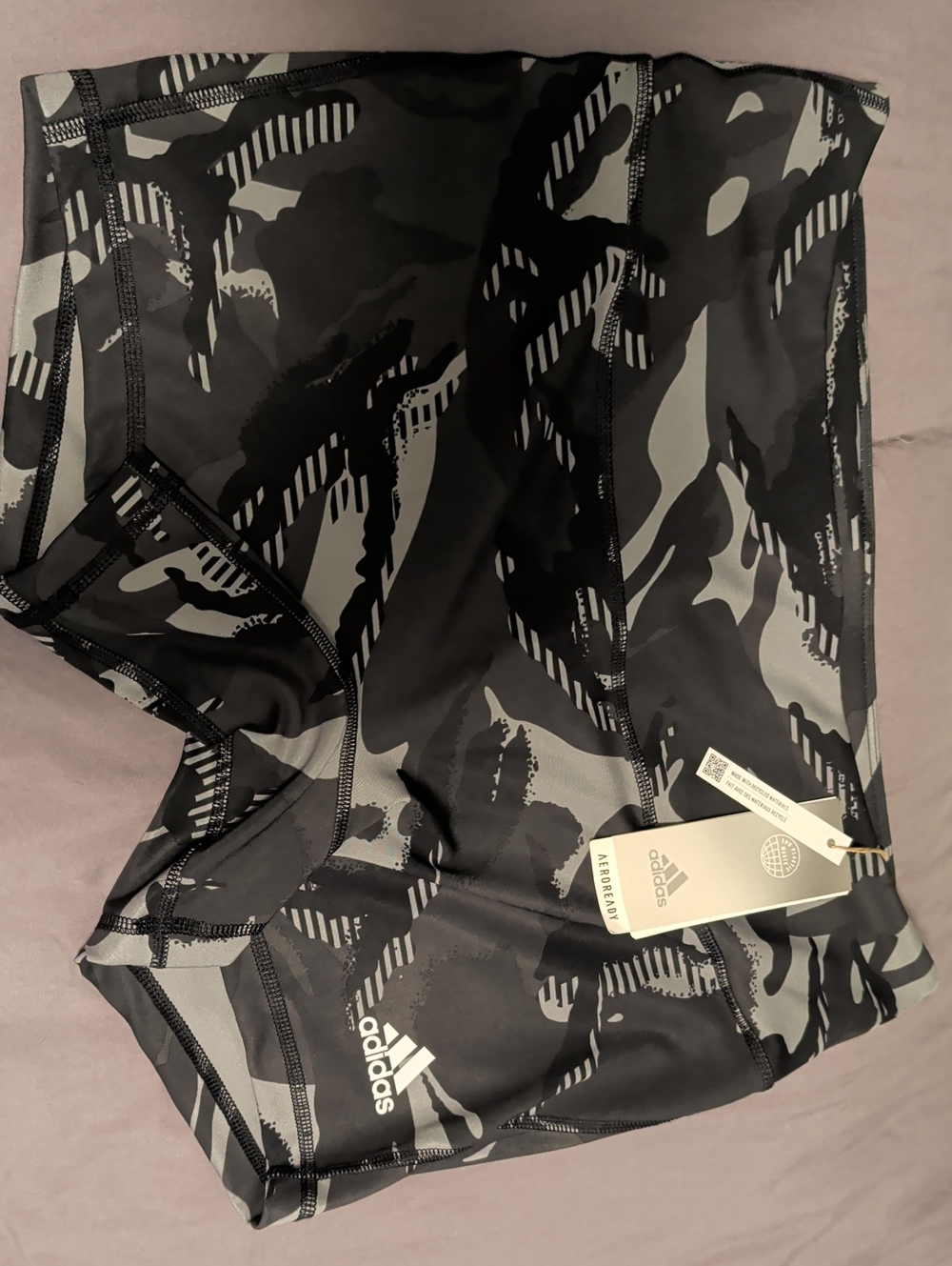 NEW! adidas Black & Gray Camo Training Compression Shorts